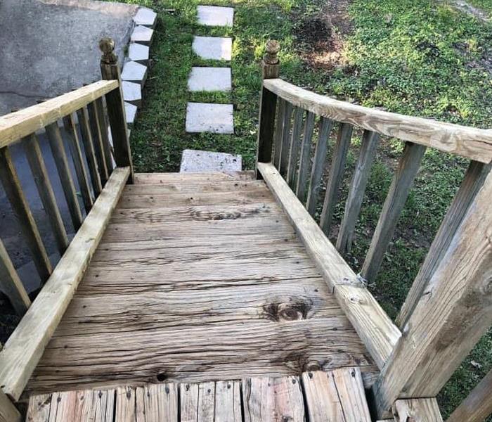 Residential stairs after pressure washing 